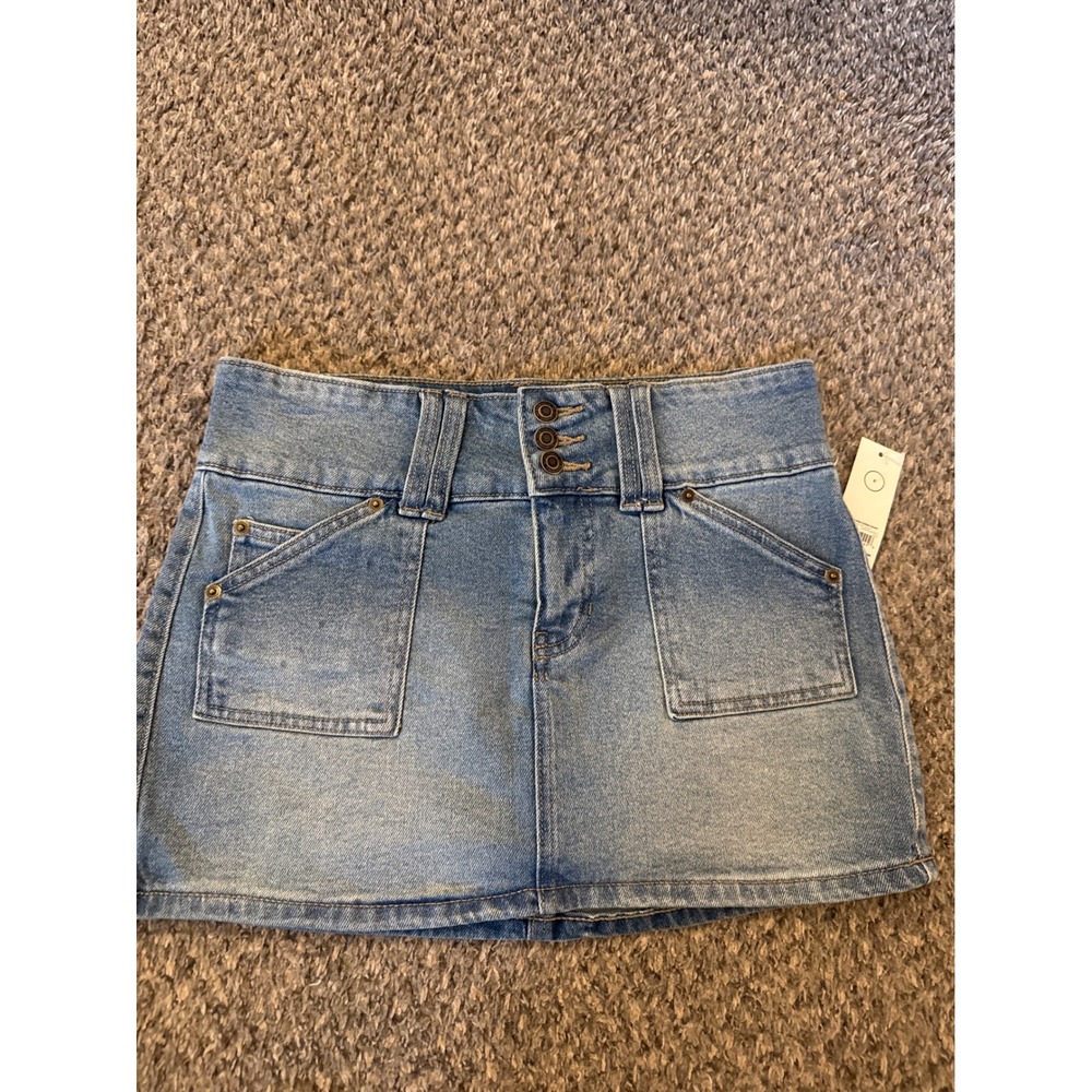 No Boundaries 3 Button Mini Denim Skort Medium Tint Wash NB36HQ265872 Size 6